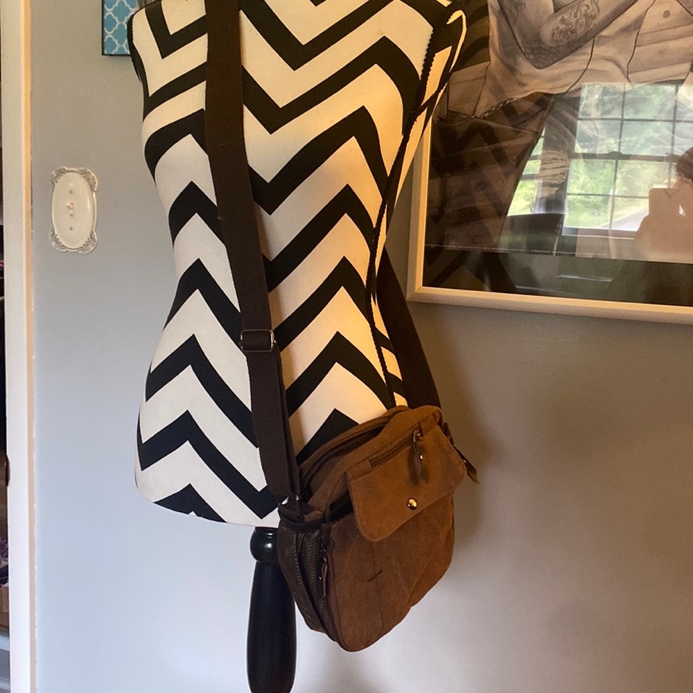 Brown canvas tote